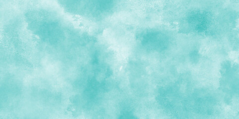 Abstract blue color clouds background, Vibrant clear blue sky with puffy and blurry natural clear clouds, Abstract blue watercolor painted sky background by teal color blue.