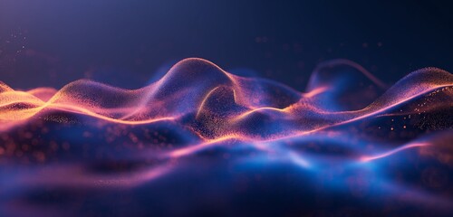 Fototapeta premium Ultra View Harmony: Colorful Particles in a Gradient Waves Background