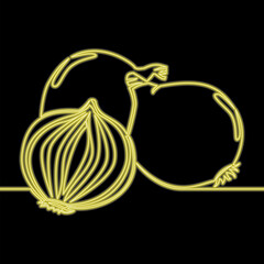 A pile of onions icon neon glow vector illustration concept