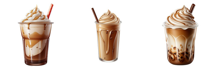 iced latte isolated on transparent background