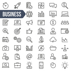 Business icon. Business icon set. Linear style.