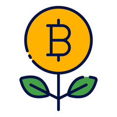 Growth filled line icon