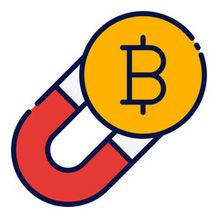 Magnet filled line icon