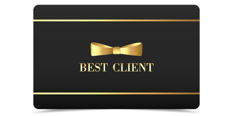 Vip. Vector black banner with gold vip text. Vip label. Vector illustration. Vip and black background. Luxury gift card. Certificate with gold text.Golden VIP. Vector black banner