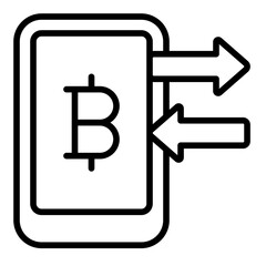 Send Bitcoin Transaction Phone line icon