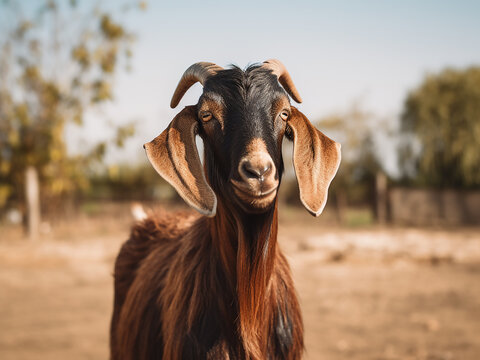 Rural beauty Nubian goats with distinctive features