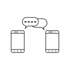 conversation between two phones, icon