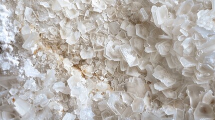 Close-Up of Textured Salt Crystal Surface for Scientific Study and Natural Texture Design