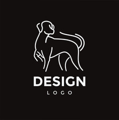 illustrations single line dog animal