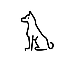 Domestic animals icons. Set of line icons on white background. Dog, sheep, rabbit, cat, cow, horse. Animals concept. Vector illustration can be used for topics like pets, farm, zoology