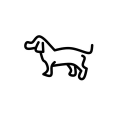 Domestic animals icons. Set of line icons on white background. Dog, sheep, rabbit, cat, cow, horse. Animals concept. Vector illustration can be used for topics like pets, farm, zoology