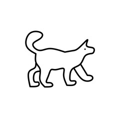 Domestic animals icons. Set of line icons on white background. Dog, sheep, rabbit, cat, cow, horse. Animals concept. Vector illustration can be used for topics like pets, farm, zoology