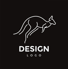 illustrations single line kangaroo animal