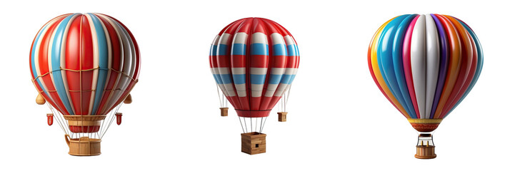 hot air ballon isolated on transparent background