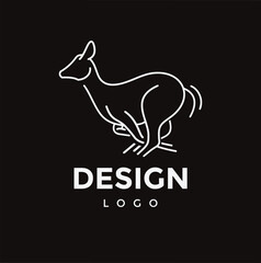 white single line deer animal