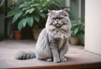 Persian gray cat