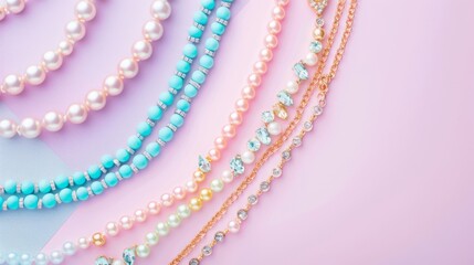 Obraz premium A collection of jewelry, including necklaces, bracelets, and earrings