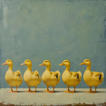 Get your ducks in a row, get our ducks into a row, business cliche saying idioms concept for leaders and competition
