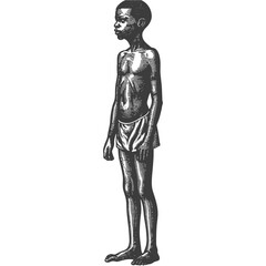 african boy full body black color only