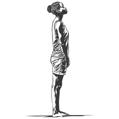 Obraz premium african girl alone full body black color only