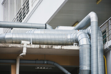 Large air conditioner ventilation ducts