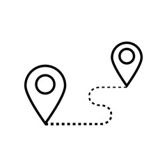 routes with map pointer, icon