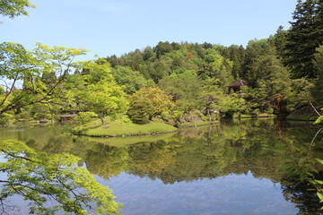 Yokuryu-chi Pond in Shugakuin Imperial Villa, Kyoto, Japan