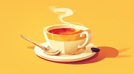 Obraz premium A delightful mug of warm tea or a steaming cup of coffee an isolated icon representing delicious beverages Whether it s from a cozy cafe or a bustling restaurant this invigorating drink pac