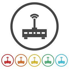 Router icon. Set icons in color circle buttons