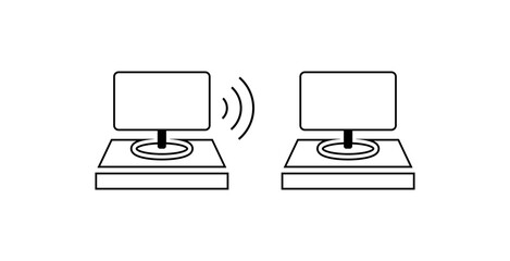 computer sending signal to other computer, icon