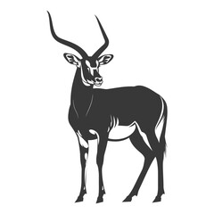 Silhouette impala animal full body black color only