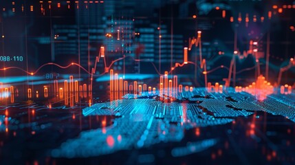 Obraz premium Financial Markets Overview: Depict a global financial markets overview with Highlight the interconnectedness and complexity of global finance.