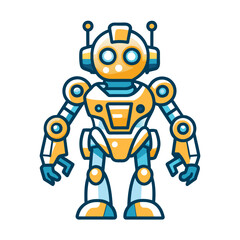 Fototapeta premium Cartoon Robot with Yellow and Blue Color Scheme