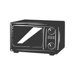 Obraz premium Silhouette microwave black color only