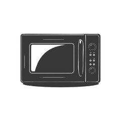 Obraz premium Silhouette microwave black color only