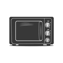 Obraz premium Silhouette microwave black color only