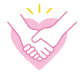 握手のアイコン。福祉。愛情。ハート。