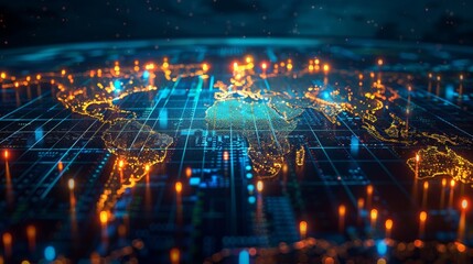 Obraz premium Financial Markets Overview: Depict a global financial markets overview with Highlight the interconnectedness and complexity of global finance.