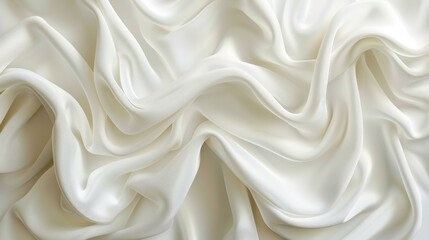 Fototapeta premium A luxurious white silk fabric with a soft, flowing drape. Perfect for evening wear, wedding dresses, and other special occasions.