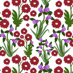 Seamless floral beautiful vector pattern