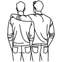 Friends Sketch Drawing.