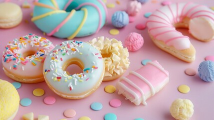 A colorful assortment of donuts