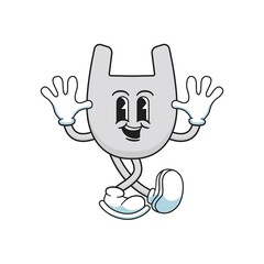 the environment trendy retro cartoon style