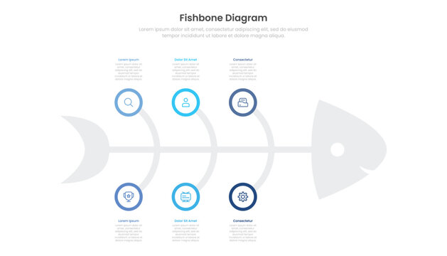 Fishbone chart diagram infographic template