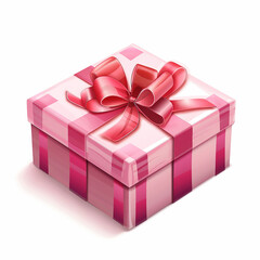 gift box with ribbon and bow on white background, isolated