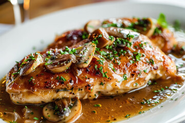 Chicken Breast with Mushroom Sauce and Chives