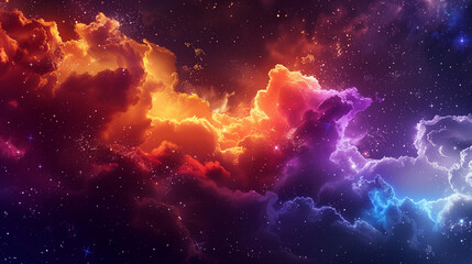 Colorful space galaxy cloud nebula with starry night cosmos and universe science astronomy. Supernova background wallpaper. © Skip Monday