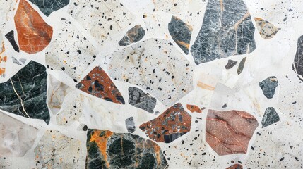 Contemporary Terrazzo Texture for Stylish Decor Concrete Flooring and Wall Design with Marble and Granite Elements