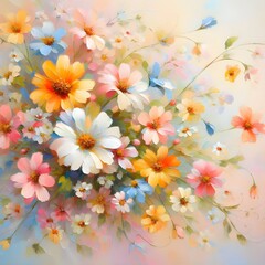 Fototapeta premium Flower wall background.Wallpaper. 