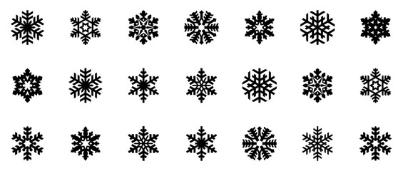 Mega Set Of Vector Snowflake Icons Icons Web Header Banner Design Containing Snowflake,Festival,Christmas,Snow,Ice Stroke Icon Collection. Vector Illustration